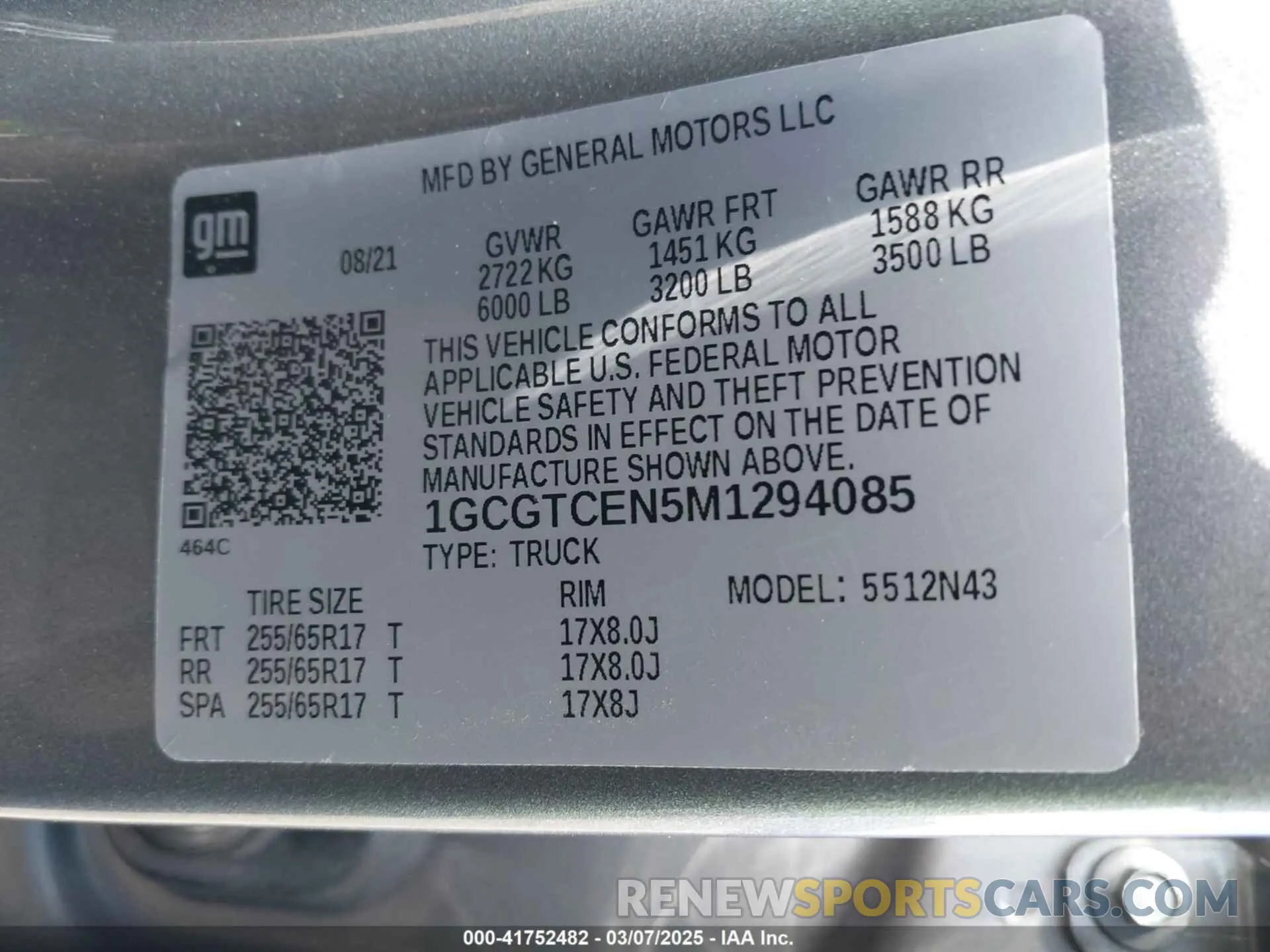 9 Photograph of a damaged car 1GCGTCEN5M1294085 CHEVROLET COLORADO 2021