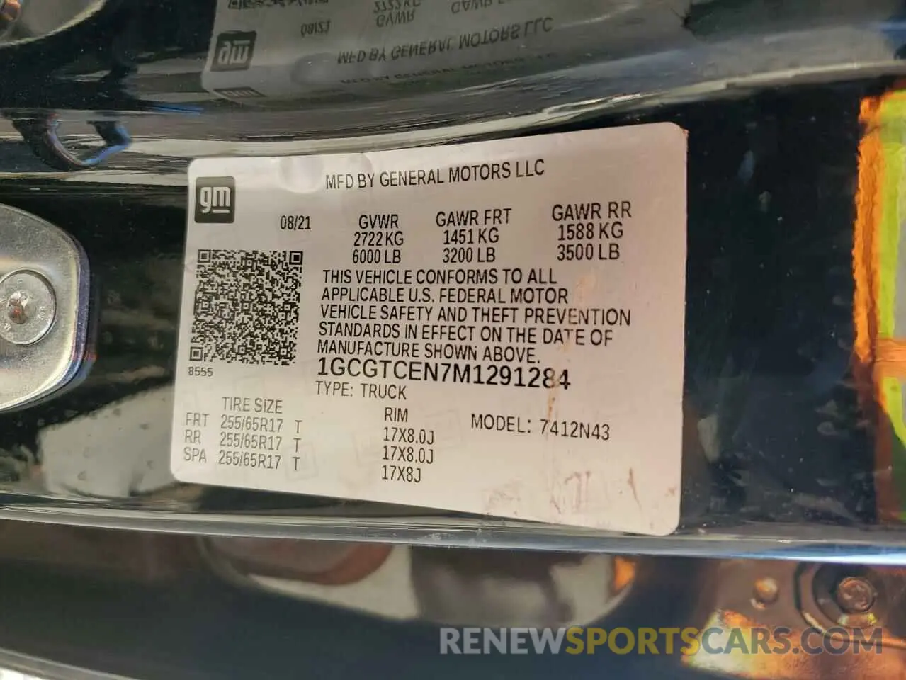 15 Photograph of a damaged car 1GCGTCEN7M1291284 CHEVROLET COLORADO 2021