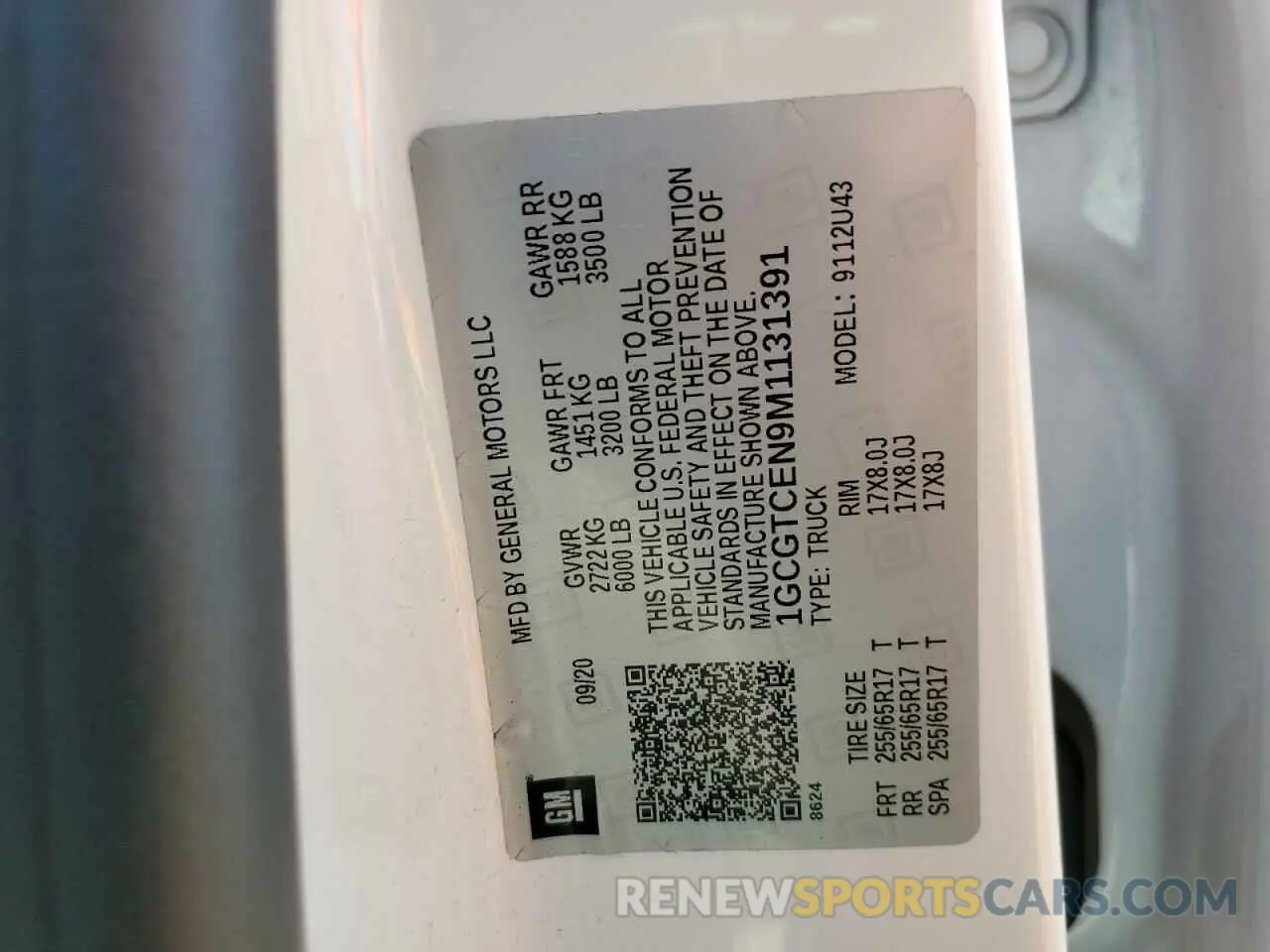 12 Photograph of a damaged car 1GCGTCEN9M1131391 CHEVROLET COLORADO 2021
