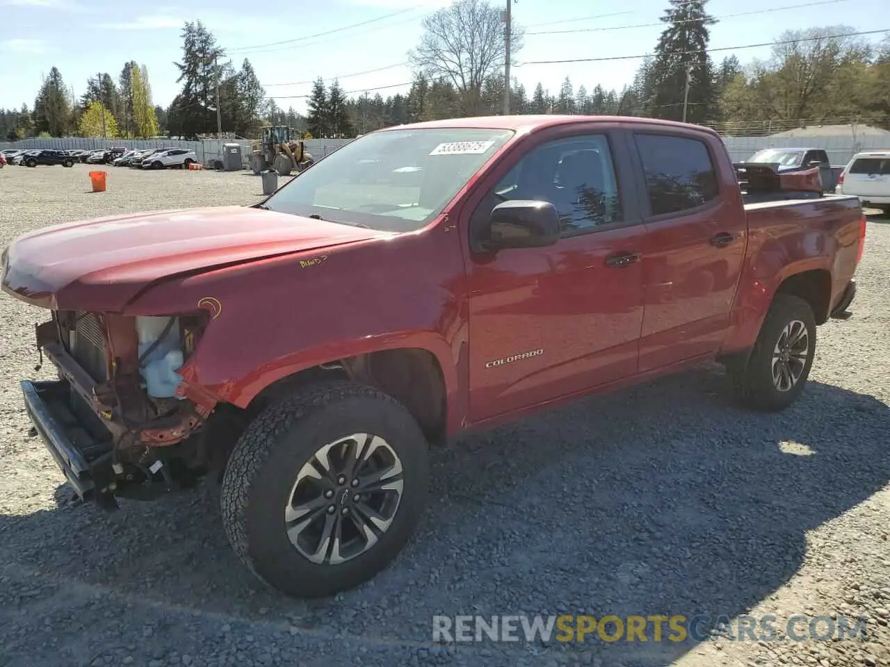 1 Photograph of a damaged car 1GCGTDEN0M1259671 CHEVROLET COLORADO 2021
