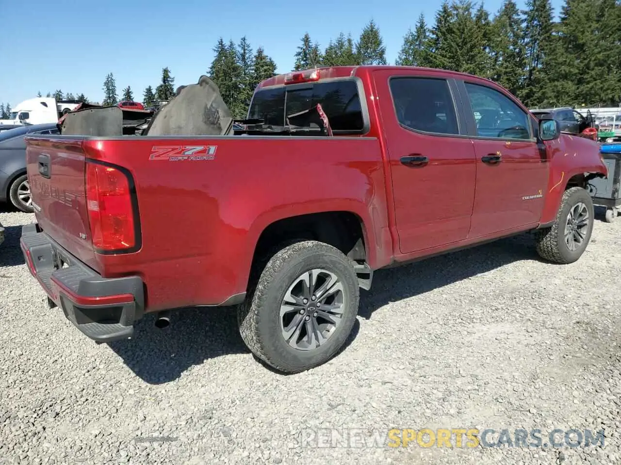 3 Photograph of a damaged car 1GCGTDEN0M1259671 CHEVROLET COLORADO 2021