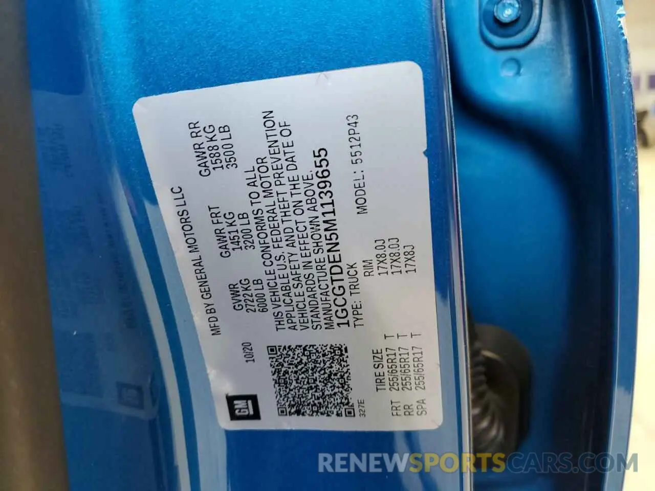 12 Photograph of a damaged car 1GCGTDEN5M1139655 CHEVROLET COLORADO 2021