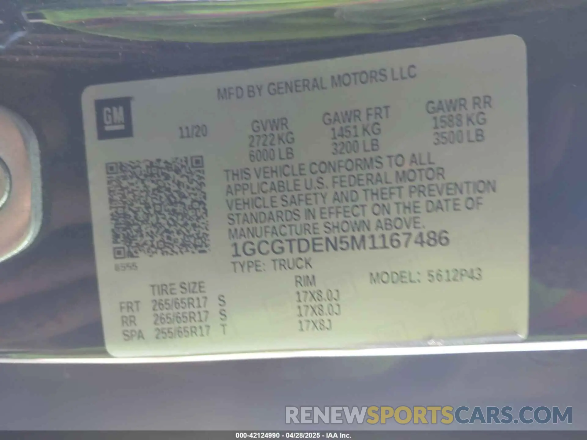 9 Photograph of a damaged car 1GCGTDEN5M1167486 CHEVROLET COLORADO 2021
