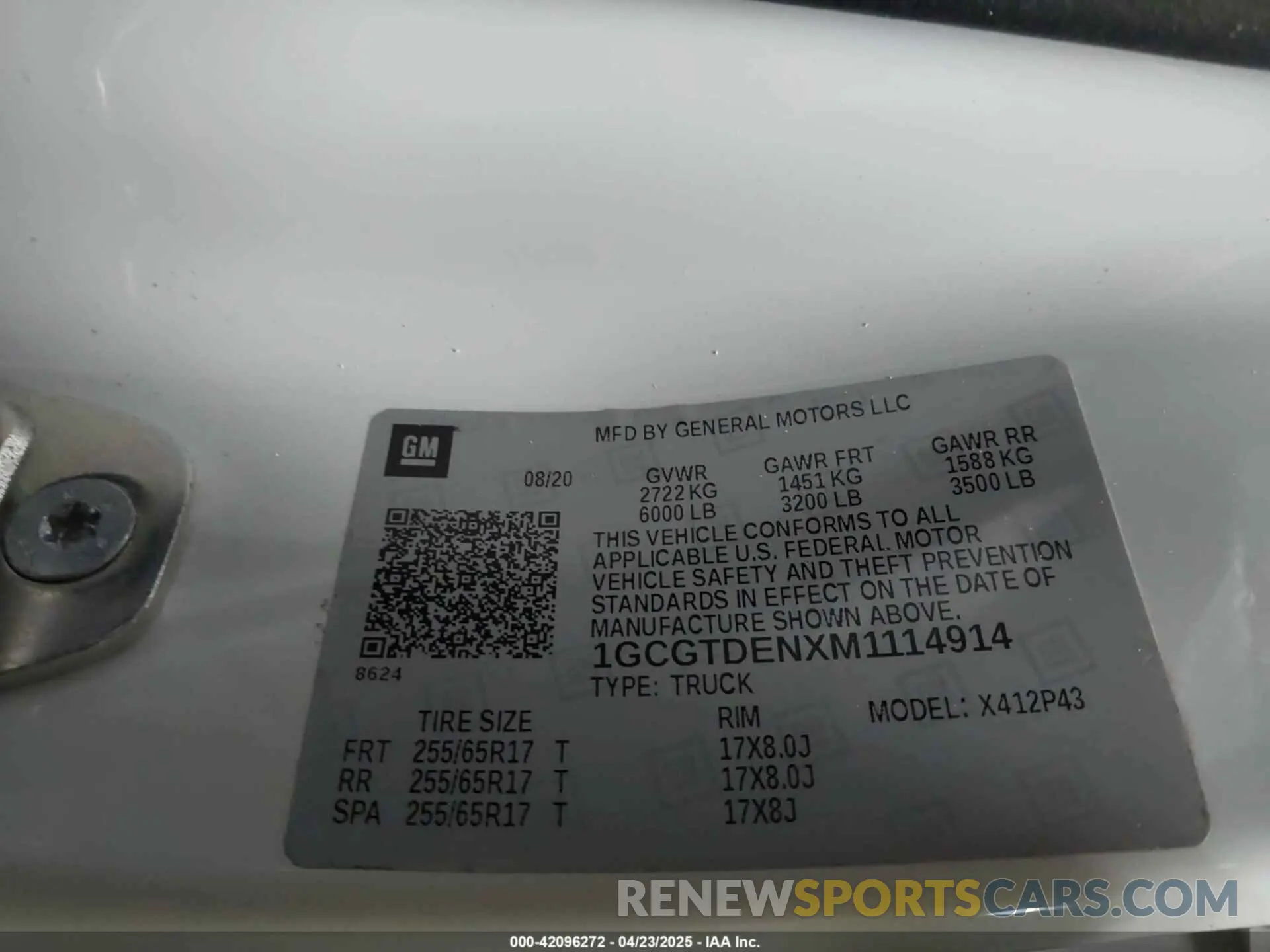 9 Photograph of a damaged car 1GCGTDENXM1114914 CHEVROLET COLORADO 2021