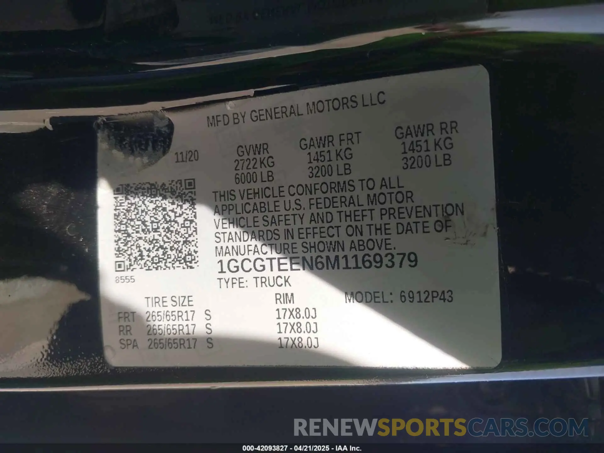 9 Photograph of a damaged car 1GCGTEEN6M1169379 CHEVROLET COLORADO 2021