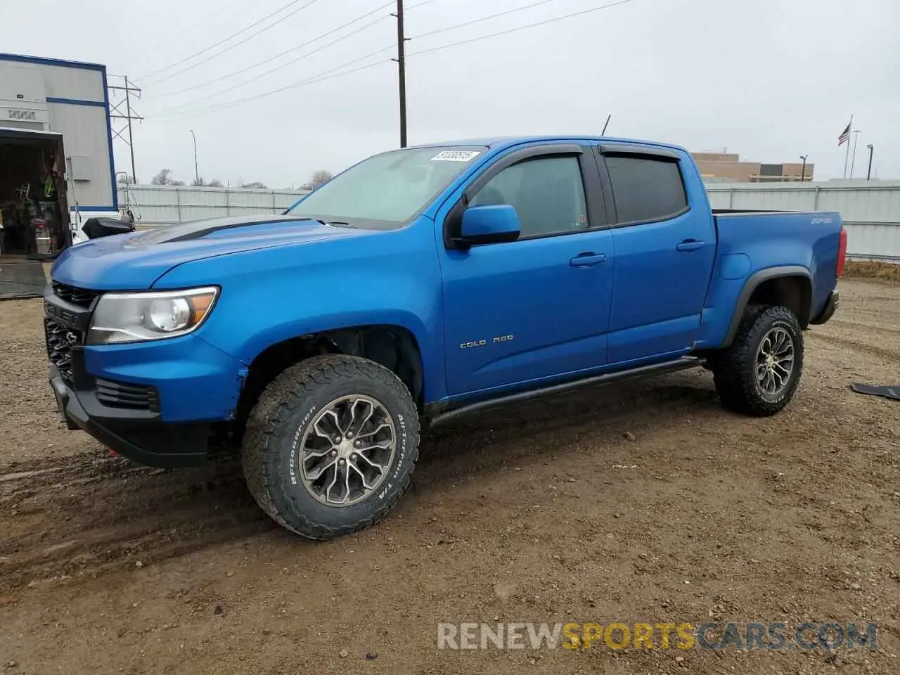 1 Photograph of a damaged car 1GCGTEENXM1223198 CHEVROLET COLORADO 2021