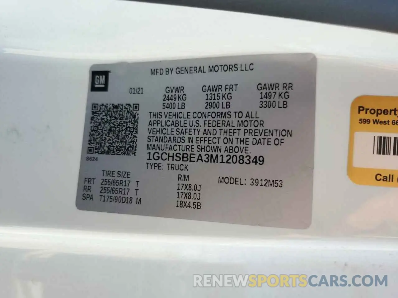 12 Photograph of a damaged car 1GCHSBEA3M1208349 CHEVROLET COLORADO 2021