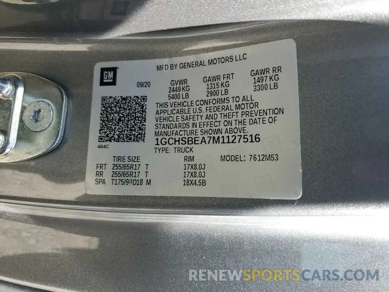 12 Photograph of a damaged car 1GCHSBEA7M1127516 CHEVROLET COLORADO 2021