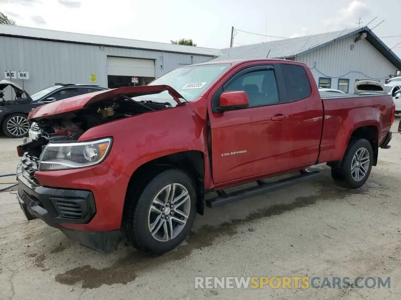 1 Photograph of a damaged car 1GCHSBEAXM1256186 CHEVROLET COLORADO 2021