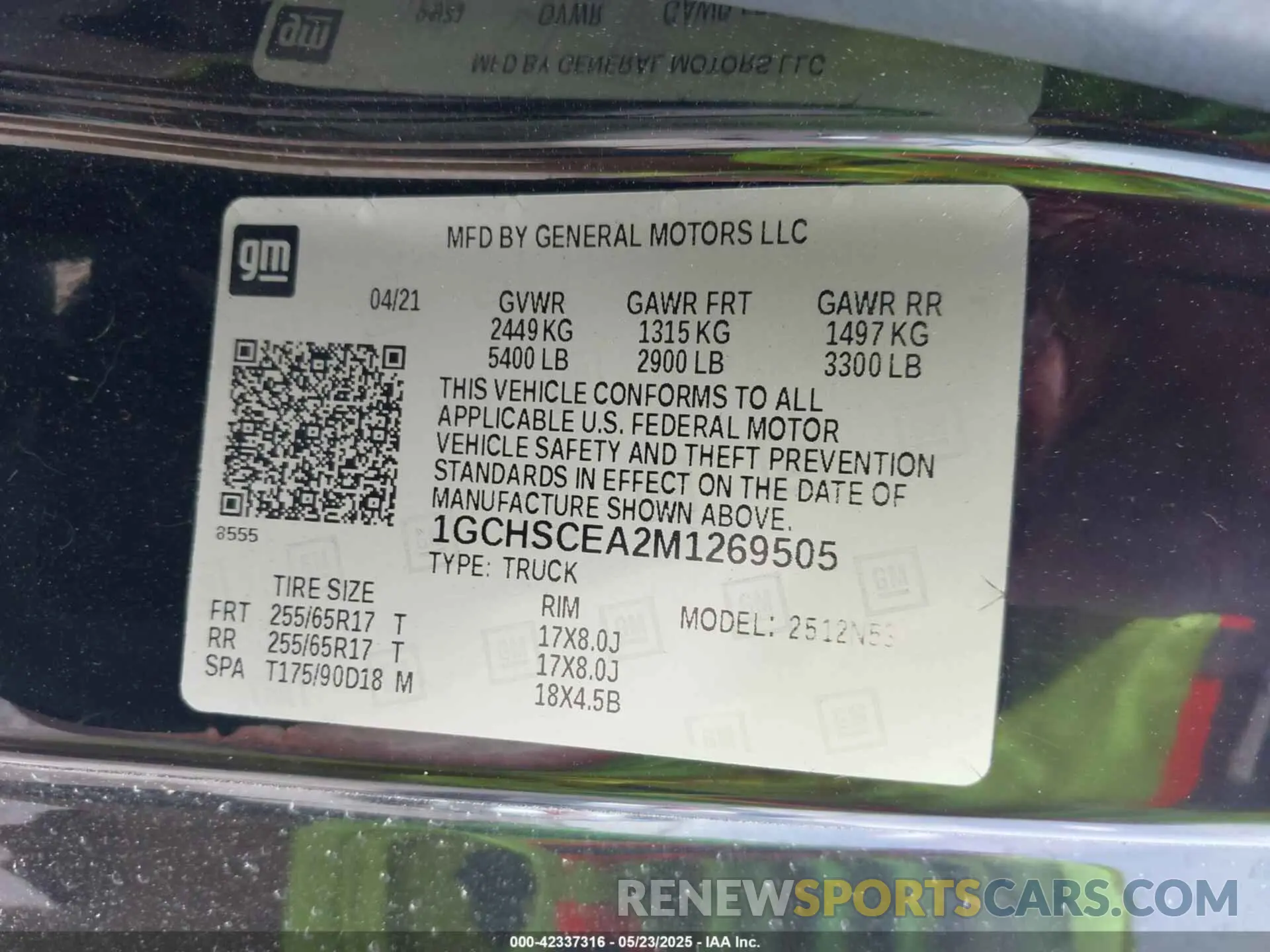 9 Photograph of a damaged car 1GCHSCEA2M1269505 CHEVROLET COLORADO 2021