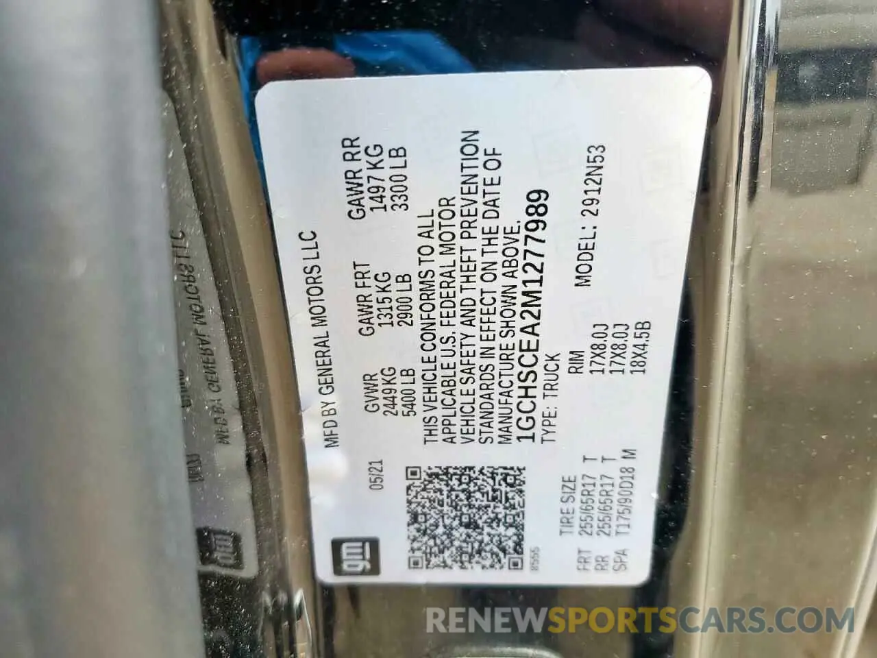 12 Photograph of a damaged car 1GCHSCEA2M1277989 CHEVROLET COLORADO 2021