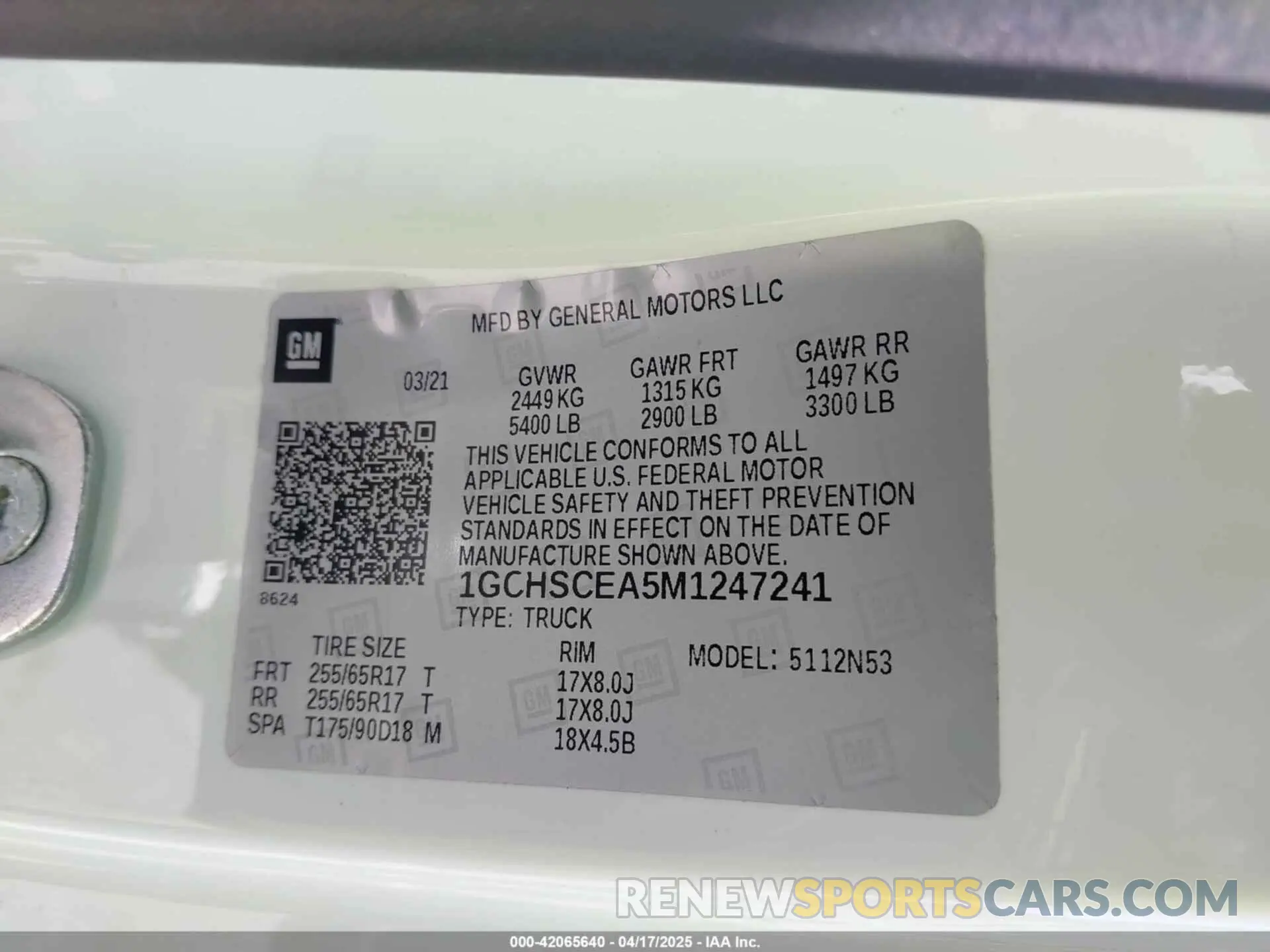 9 Photograph of a damaged car 1GCHSCEA5M1247241 CHEVROLET COLORADO 2021