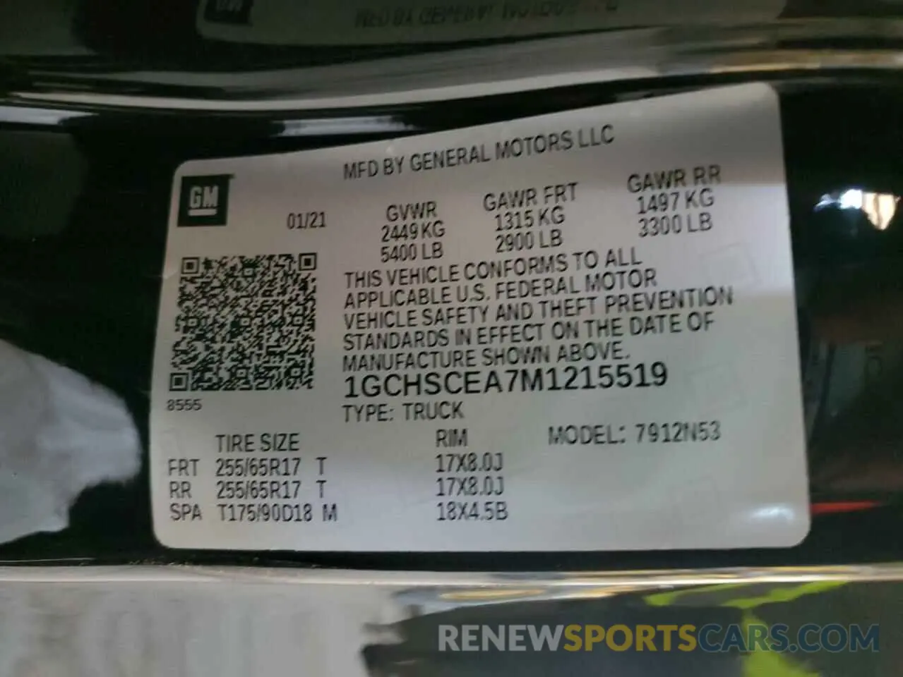 12 Photograph of a damaged car 1GCHSCEA7M1215519 CHEVROLET COLORADO 2021