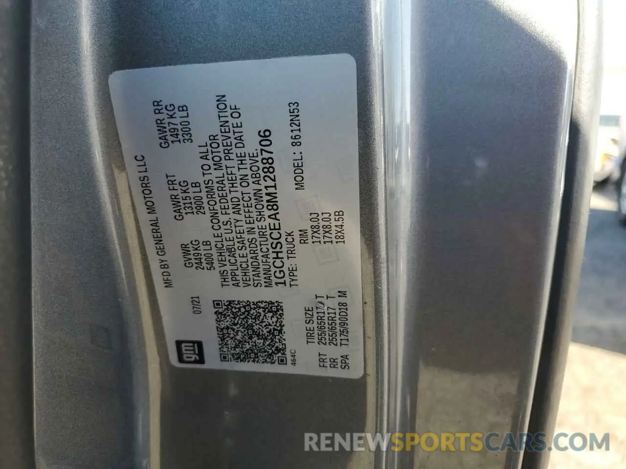 12 Photograph of a damaged car 1GCHSCEA8M1288706 CHEVROLET COLORADO 2021