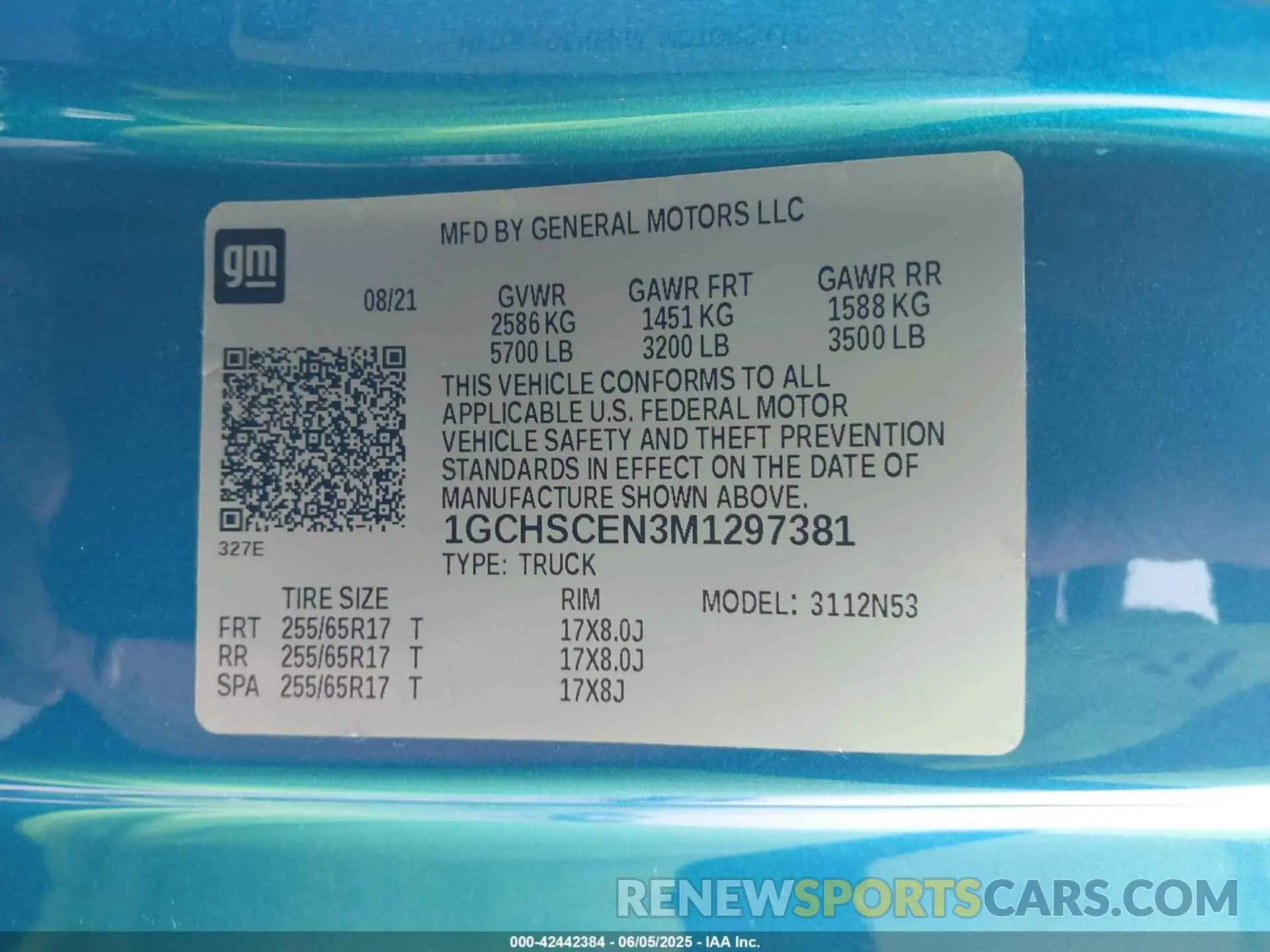 9 Photograph of a damaged car 1GCHSCEN3M1297381 CHEVROLET COLORADO 2021