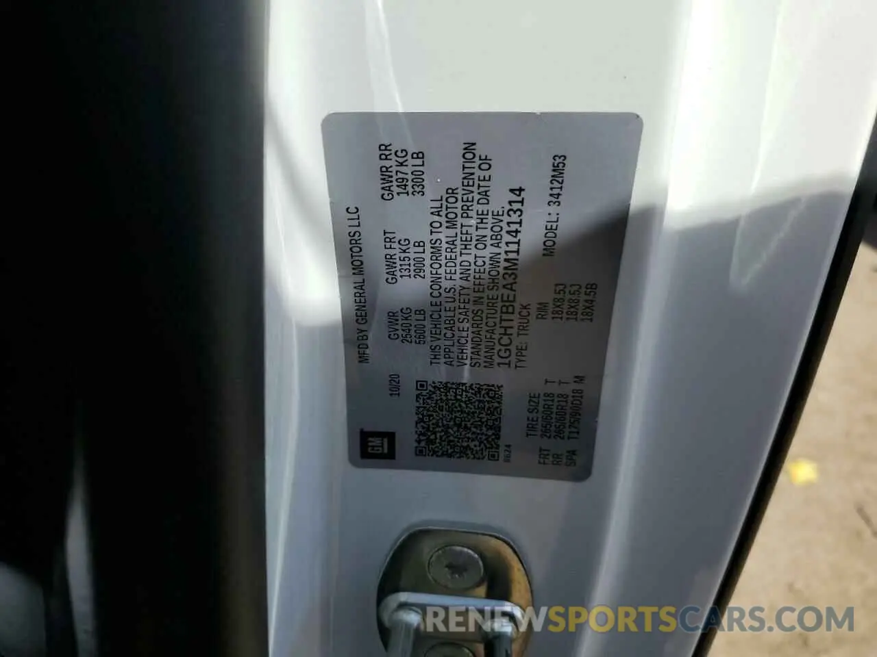 14 Photograph of a damaged car 1GCHTBEA3M1141314 CHEVROLET COLORADO 2021