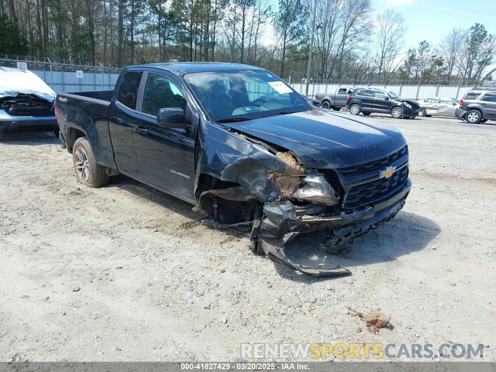 1 Photograph of a damaged car 1GCHTBEN2M1151898 CHEVROLET COLORADO 2021