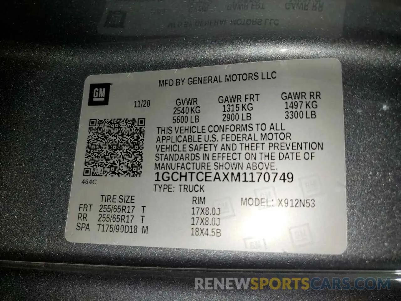 12 Photograph of a damaged car 1GCHTCEAXM1170749 CHEVROLET COLORADO 2021