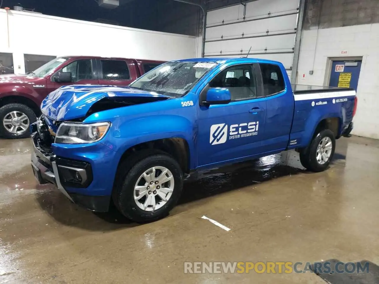 1 Photograph of a damaged car 1GCHTCEN4M1297287 CHEVROLET COLORADO 2021