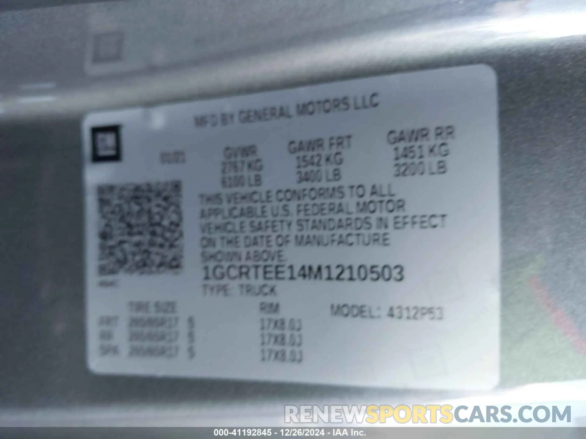 9 Photograph of a damaged car 1GCRTEE14M1210503 CHEVROLET COLORADO 2021