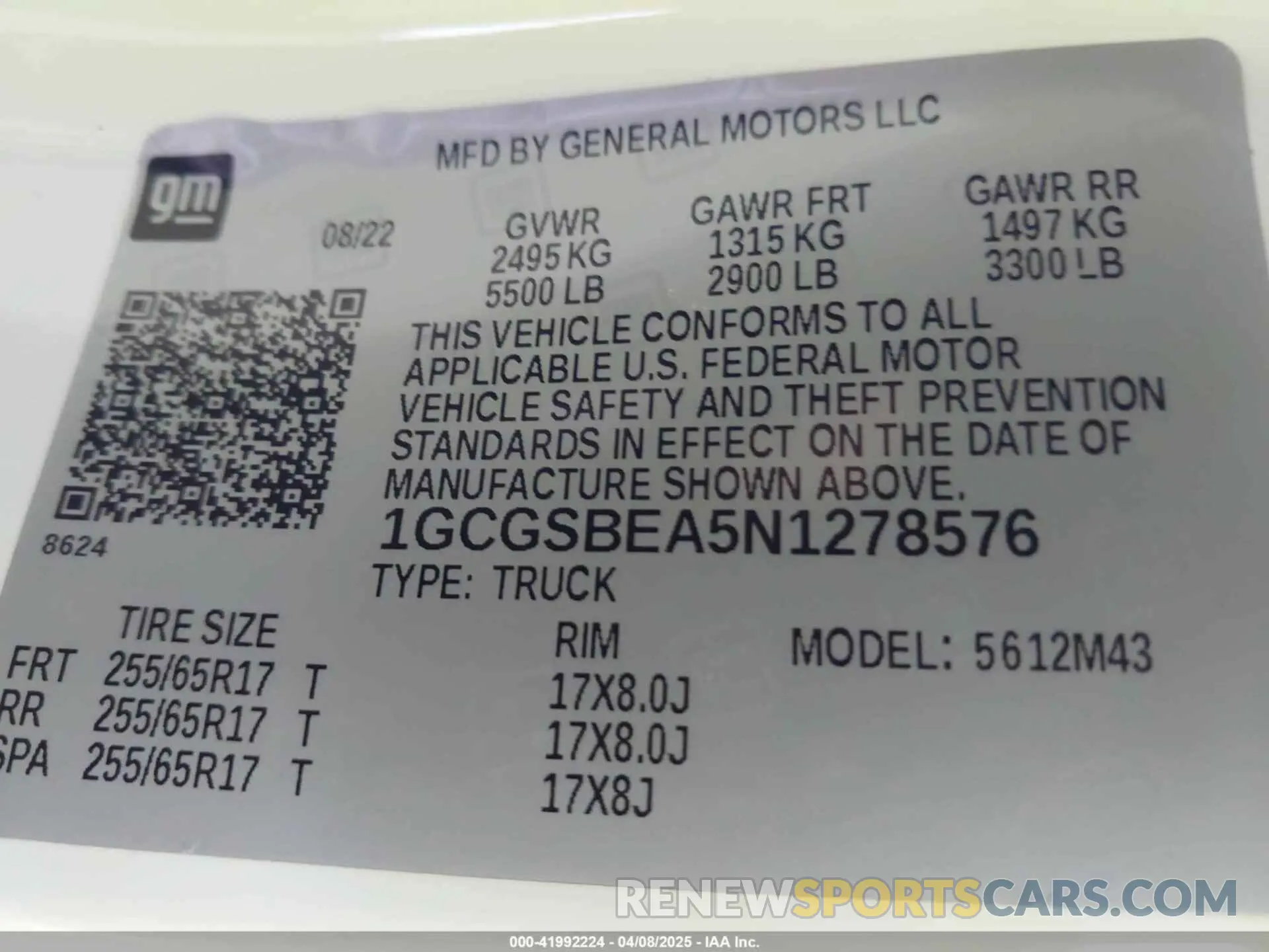 9 Photograph of a damaged car 1GCGSBEA5N1278576 CHEVROLET COLORADO 2022