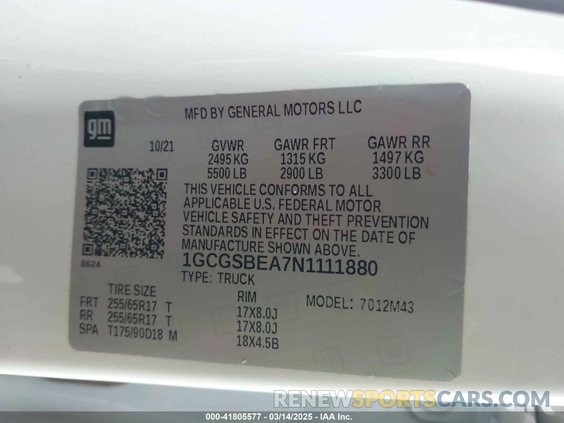 9 Photograph of a damaged car 1GCGSBEA7N1111880 CHEVROLET COLORADO 2022