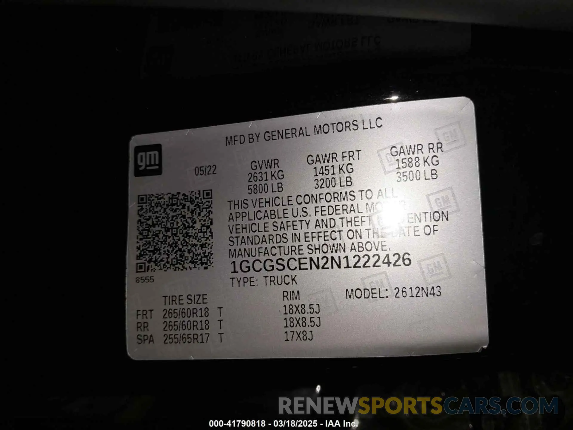 9 Photograph of a damaged car 1GCGSCEN2N1222426 CHEVROLET COLORADO 2022