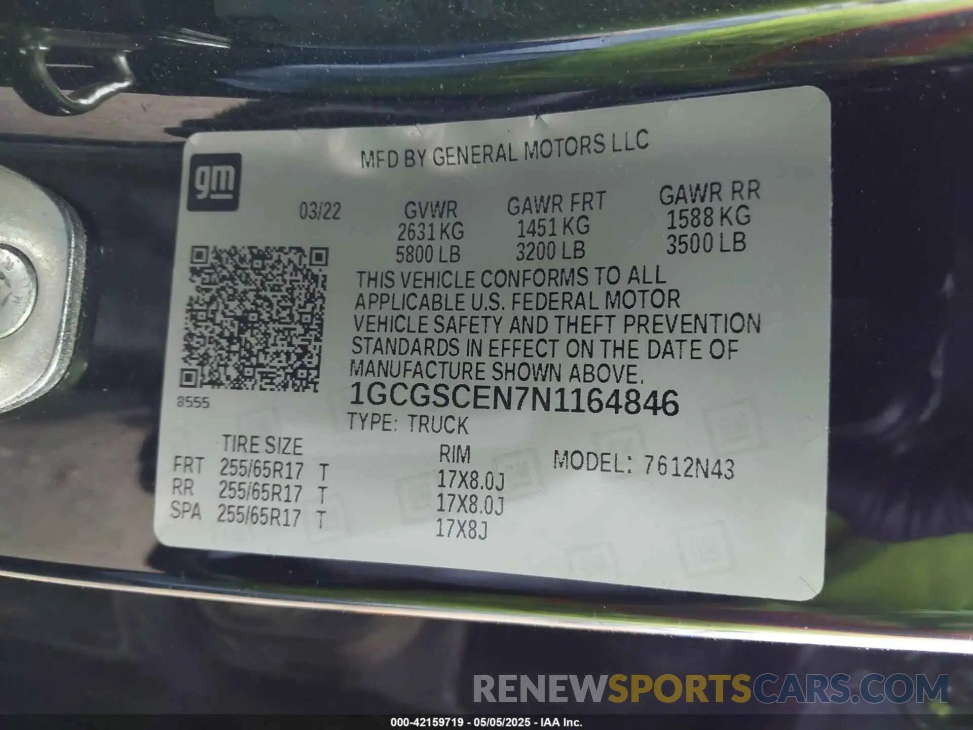 9 Photograph of a damaged car 1GCGSCEN7N1164846 CHEVROLET COLORADO 2022
