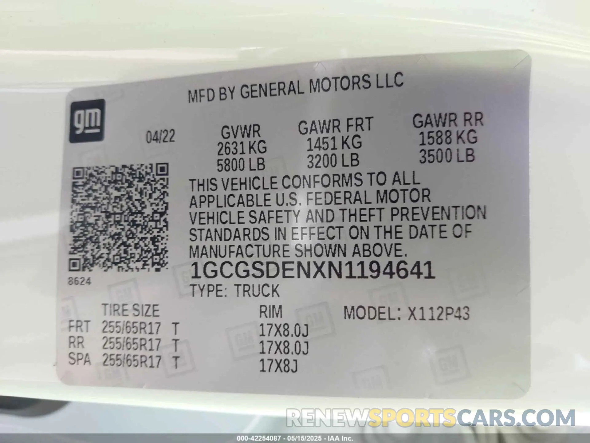 9 Photograph of a damaged car 1GCGSDENXN1194641 CHEVROLET COLORADO 2022