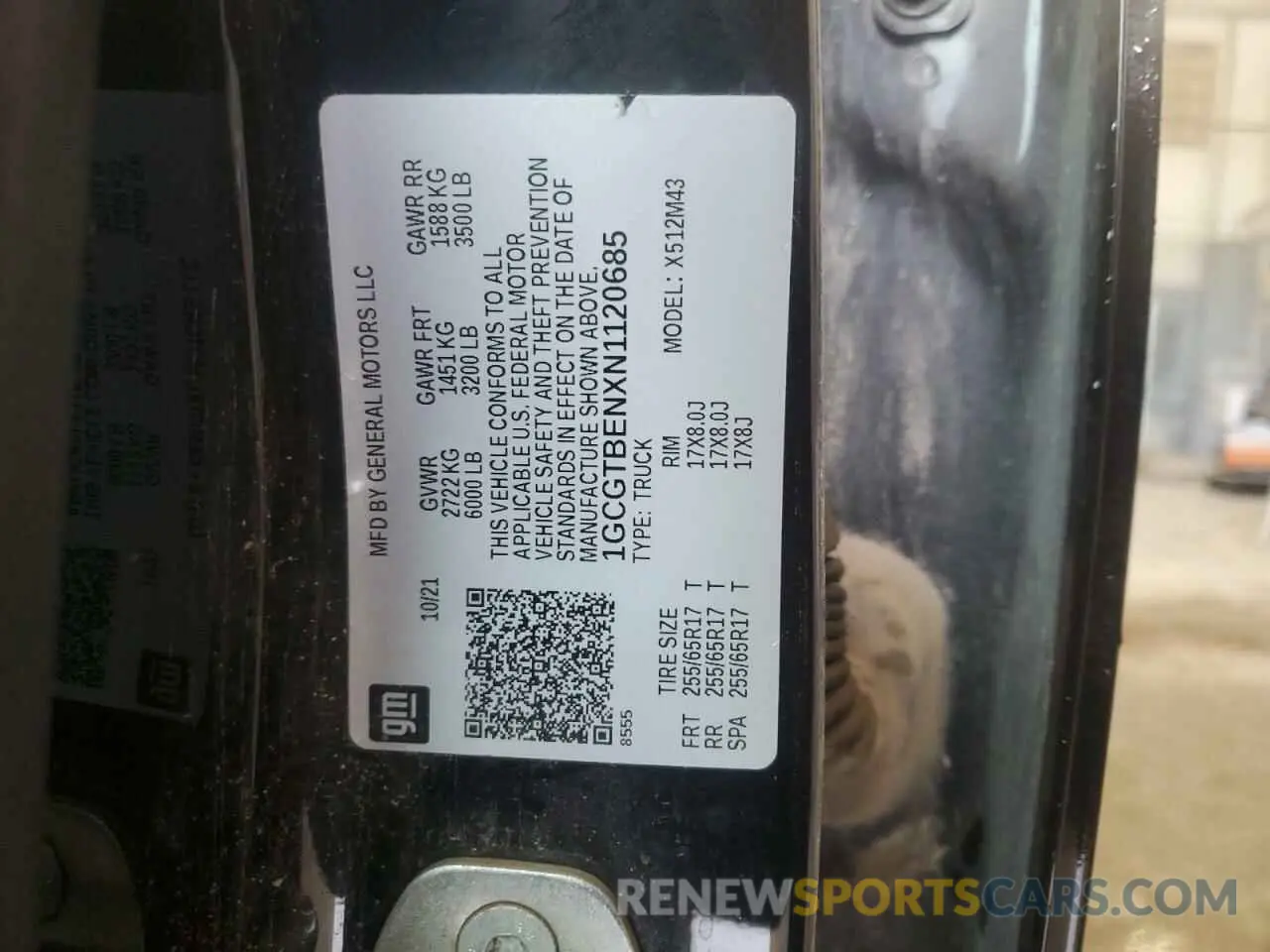 12 Photograph of a damaged car 1GCGTBENXN1120685 CHEVROLET COLORADO 2022