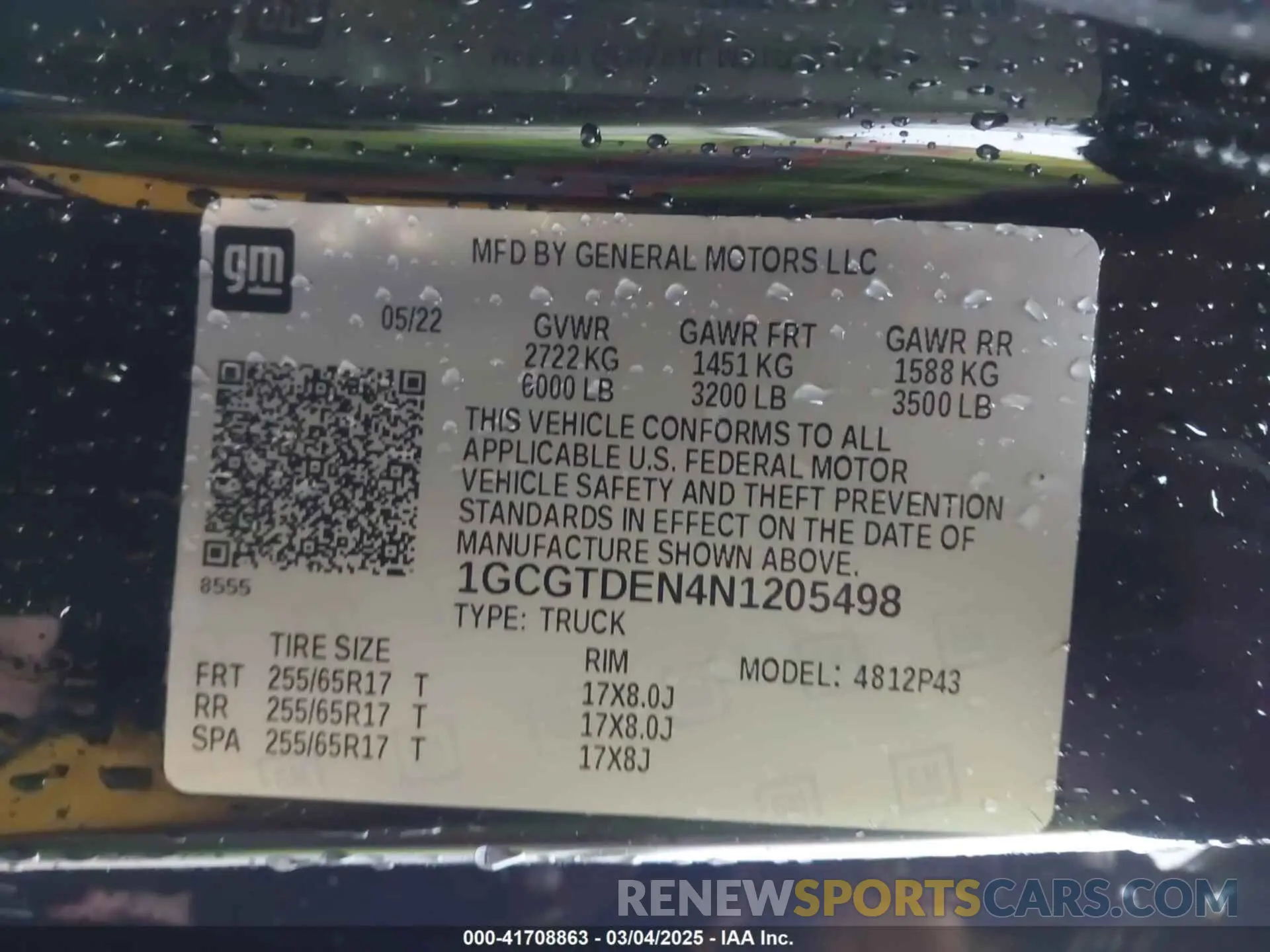 9 Photograph of a damaged car 1GCGTDEN4N1205498 CHEVROLET COLORADO 2022