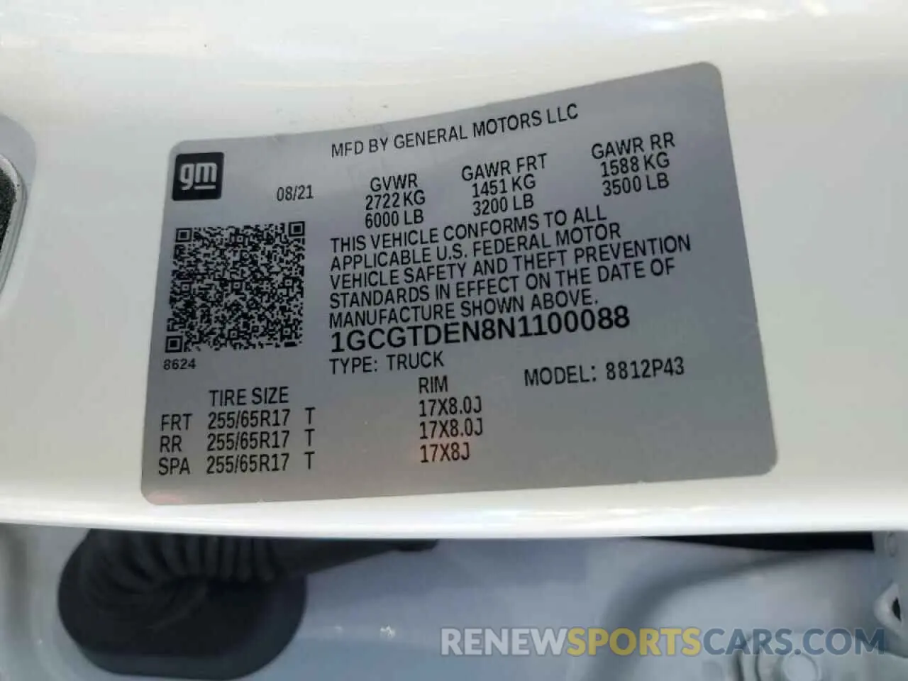 12 Photograph of a damaged car 1GCGTDEN8N1100088 CHEVROLET COLORADO 2022