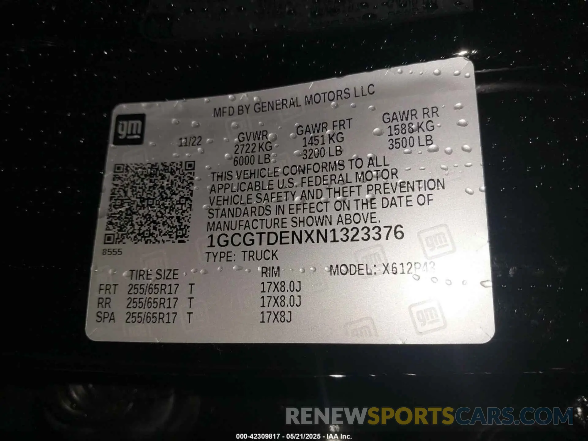 9 Photograph of a damaged car 1GCGTDENXN1323376 CHEVROLET COLORADO 2022