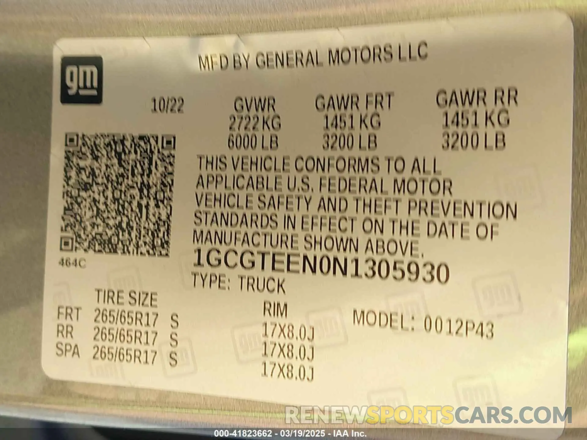 9 Photograph of a damaged car 1GCGTEEN0N1305930 CHEVROLET COLORADO 2022