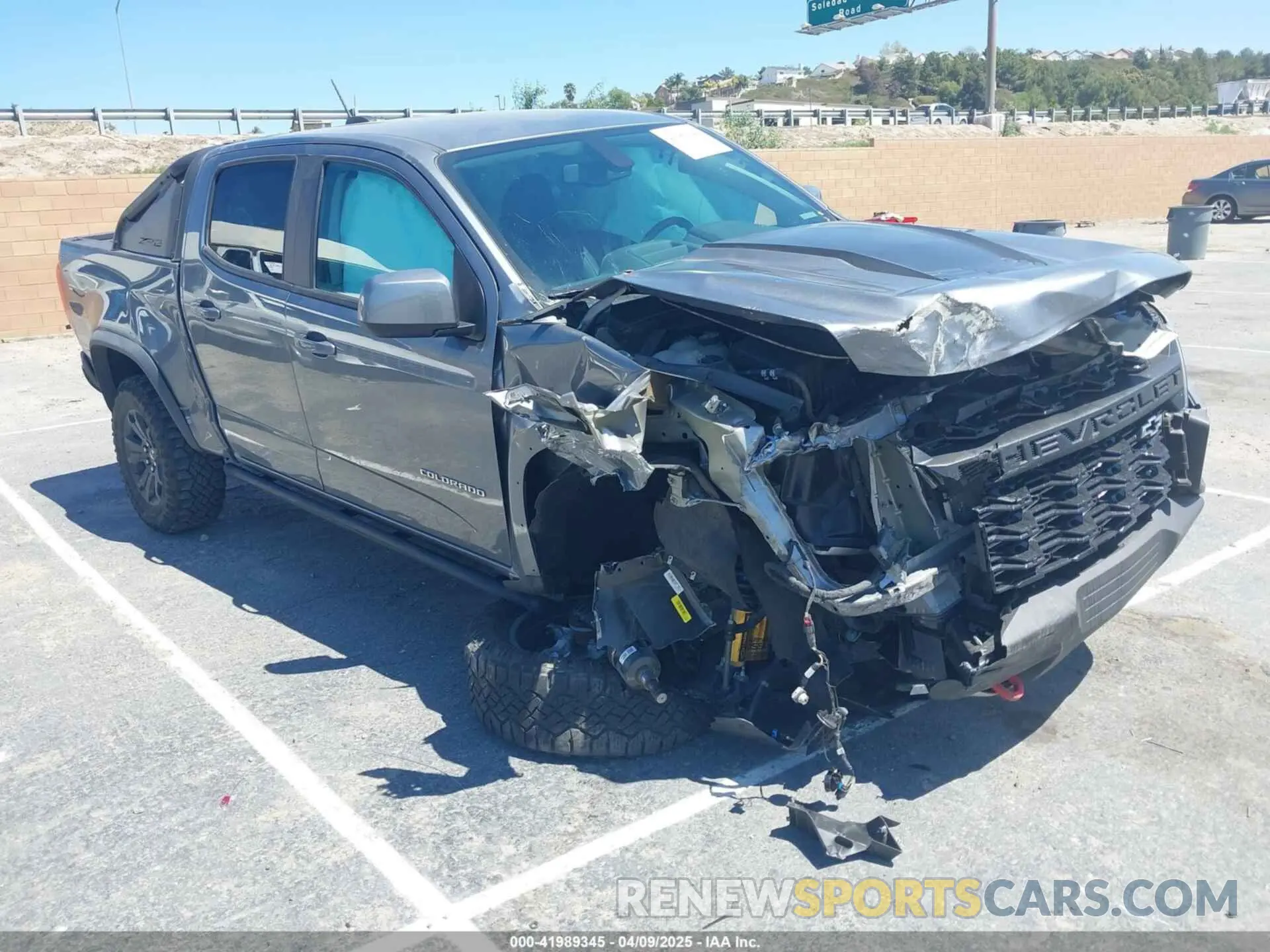 1 Photograph of a damaged car 1GCGTEEN3N1309342 CHEVROLET COLORADO 2022