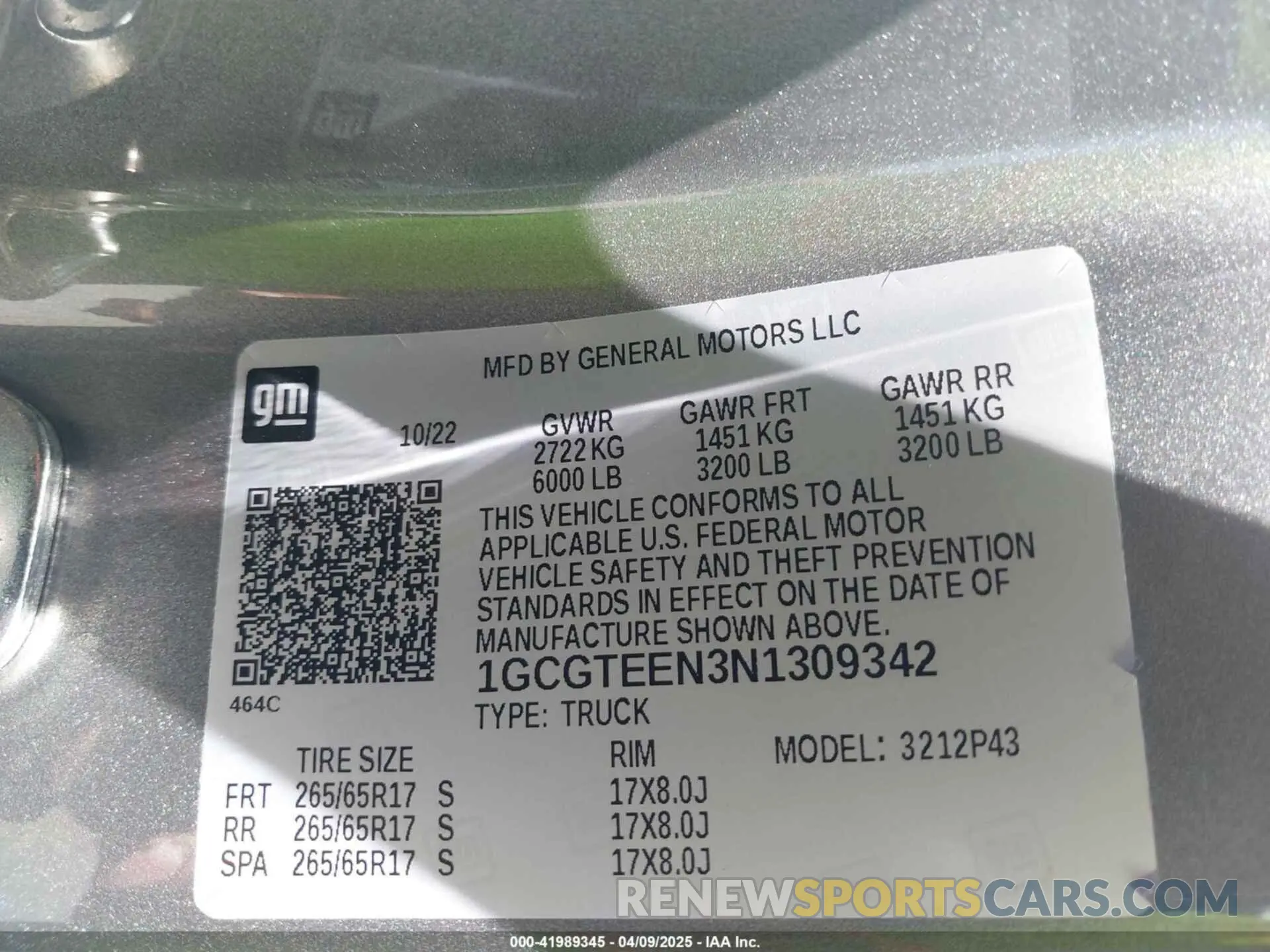 9 Photograph of a damaged car 1GCGTEEN3N1309342 CHEVROLET COLORADO 2022