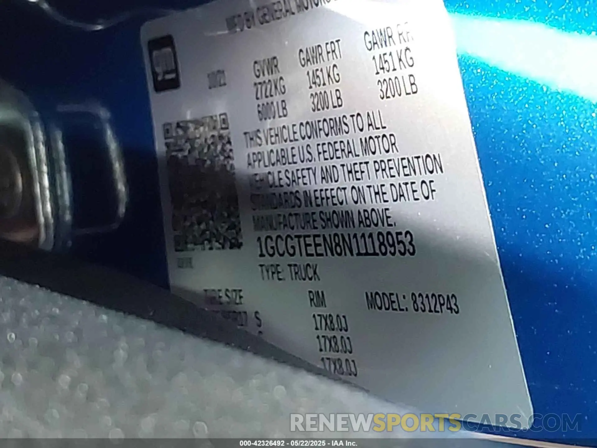 9 Photograph of a damaged car 1GCGTEEN8N1118953 CHEVROLET COLORADO 2022