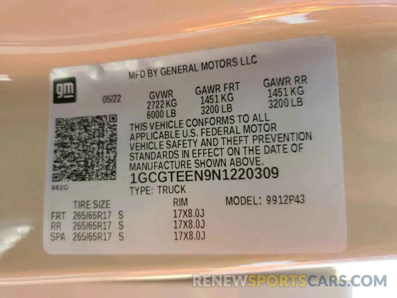 12 Photograph of a damaged car 1GCGTEEN9N1220309 CHEVROLET COLORADO 2022