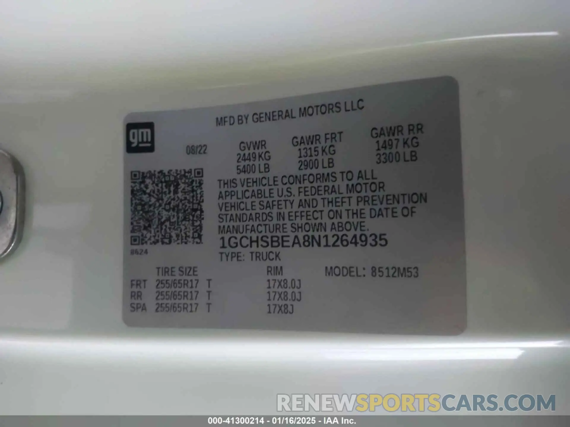 9 Photograph of a damaged car 1GCHSBEA8N1264935 CHEVROLET COLORADO 2022