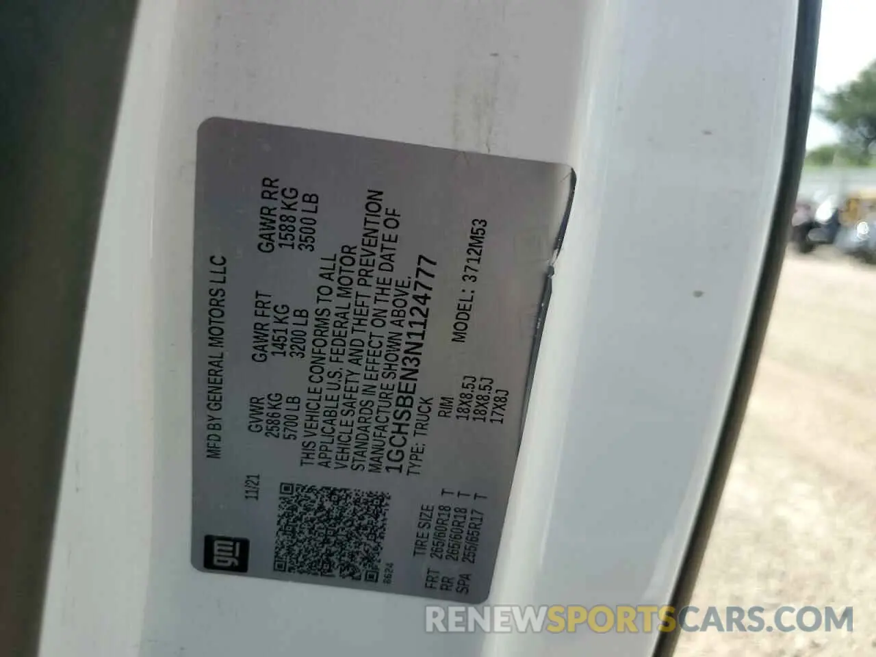 12 Photograph of a damaged car 1GCHSBEN3N1124777 CHEVROLET COLORADO 2022