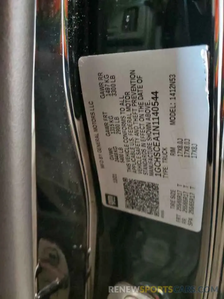 12 Photograph of a damaged car 1GCHSCEA1N1140544 CHEVROLET COLORADO 2022