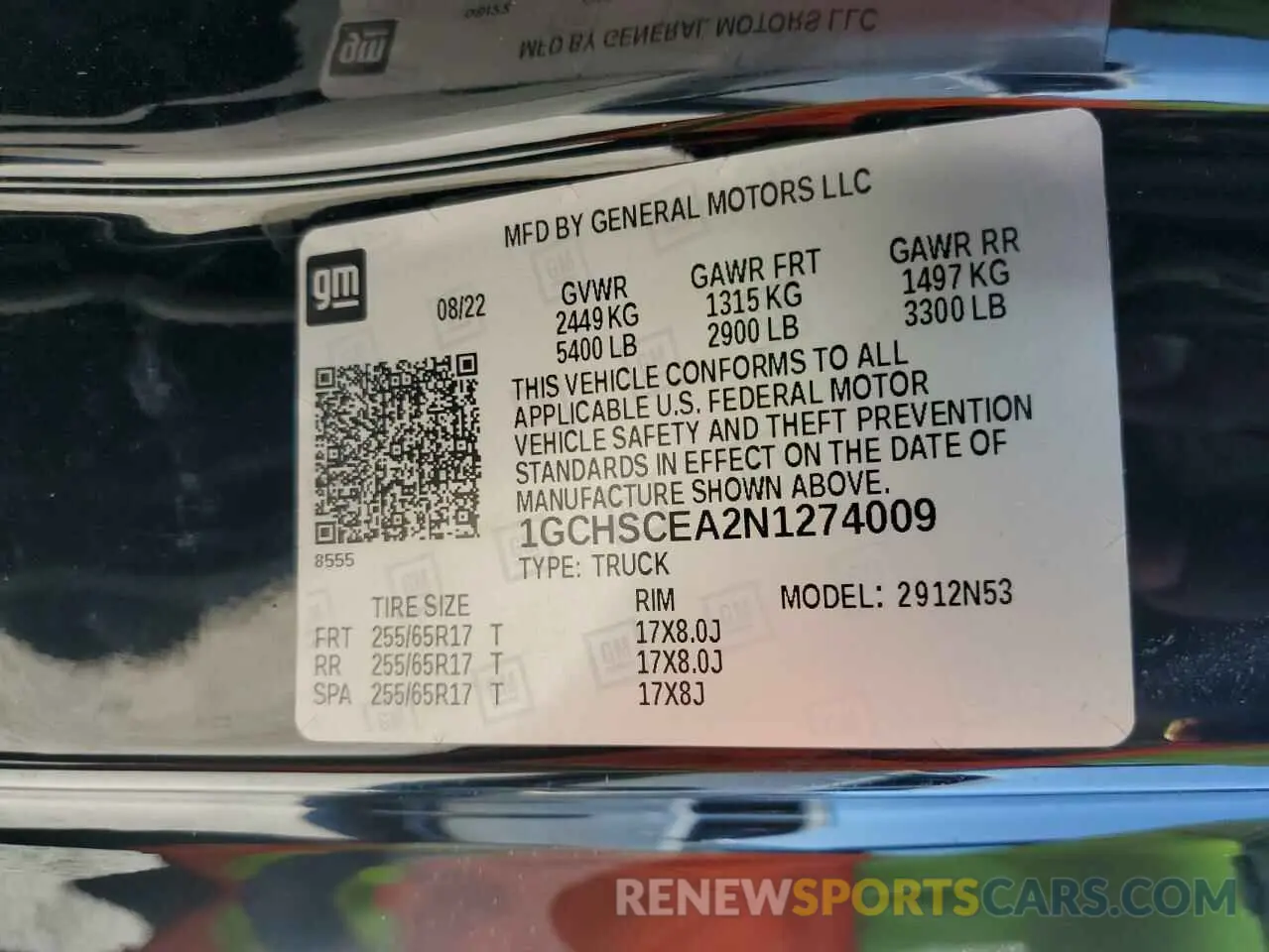 12 Photograph of a damaged car 1GCHSCEA2N1274009 CHEVROLET COLORADO 2022