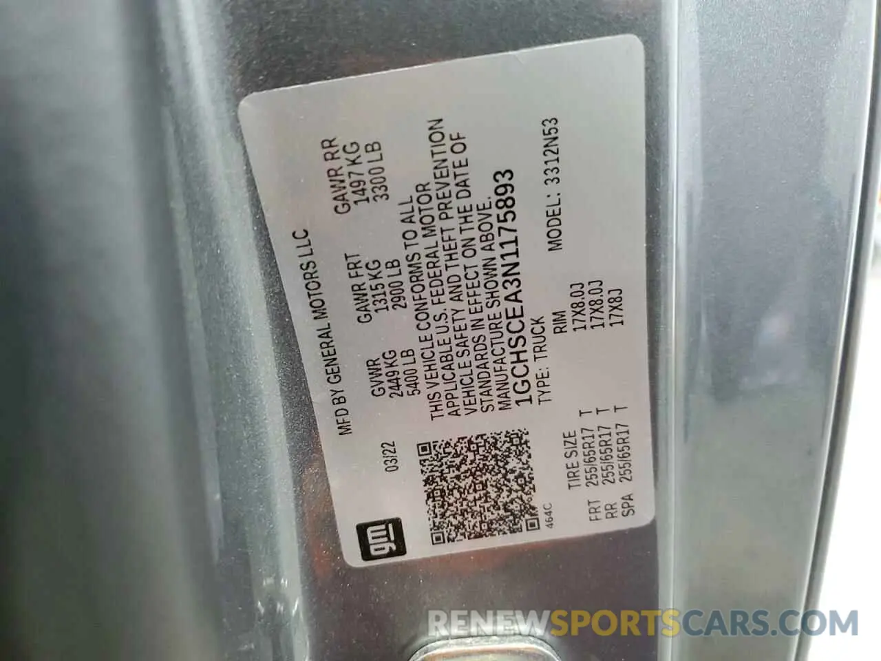 13 Photograph of a damaged car 1GCHSCEA3N1175893 CHEVROLET COLORADO 2022