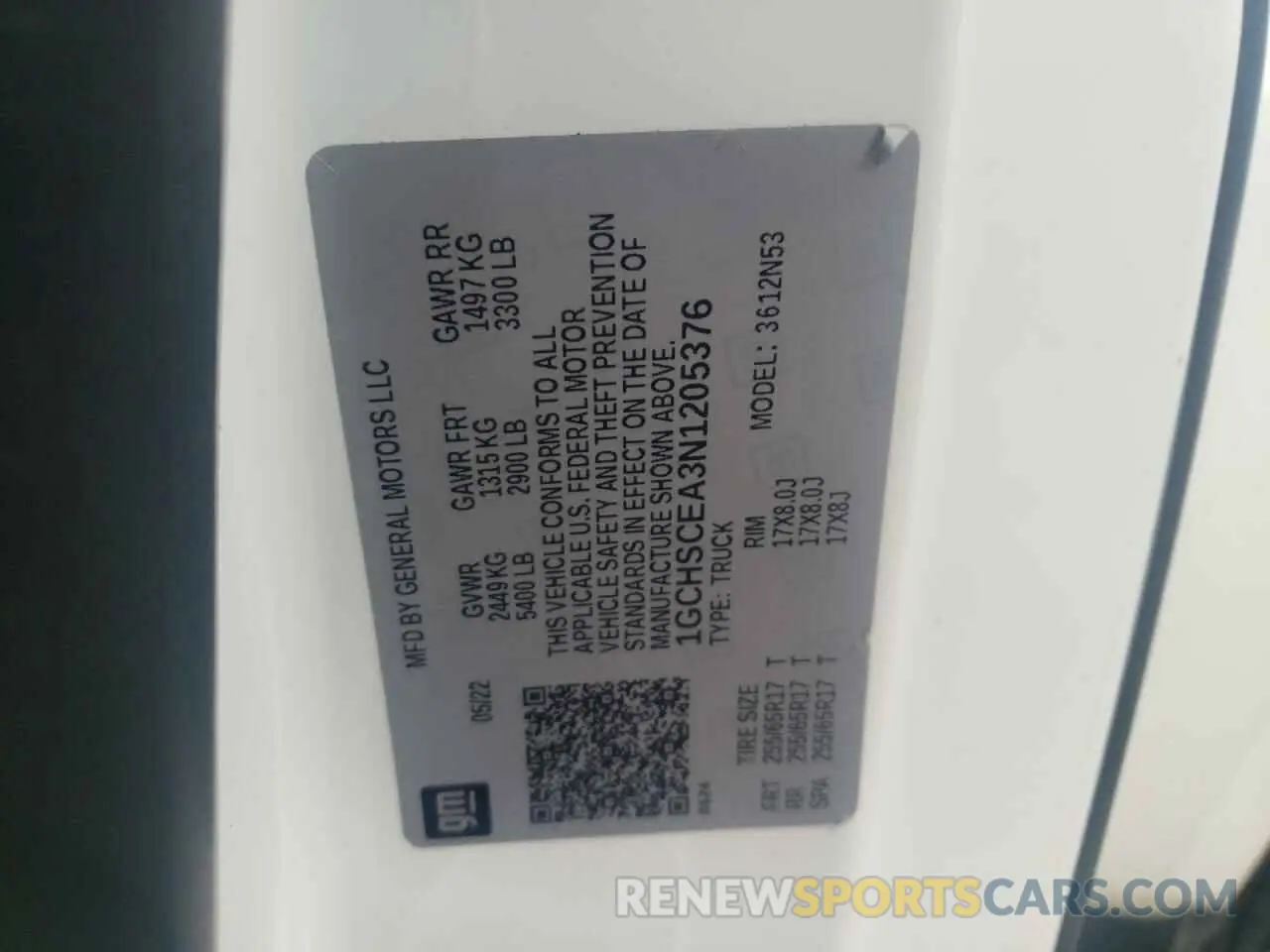 12 Photograph of a damaged car 1GCHSCEA3N1205376 CHEVROLET COLORADO 2022
