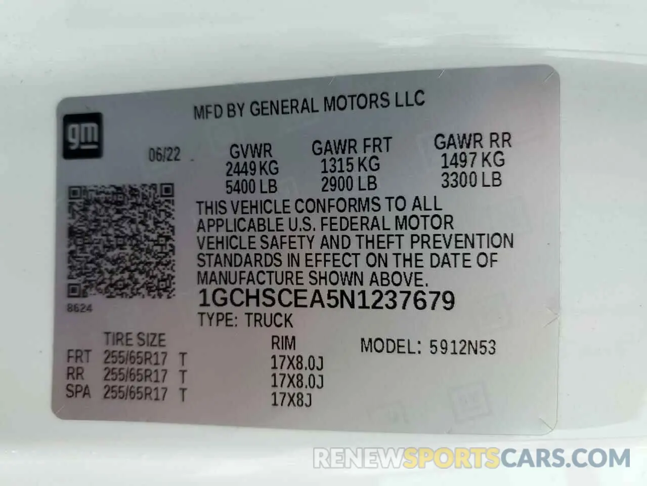 12 Photograph of a damaged car 1GCHSCEA5N1237679 CHEVROLET COLORADO 2022
