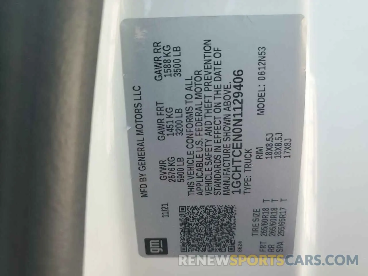 12 Photograph of a damaged car 1GCHTCEN0N1129406 CHEVROLET COLORADO 2022