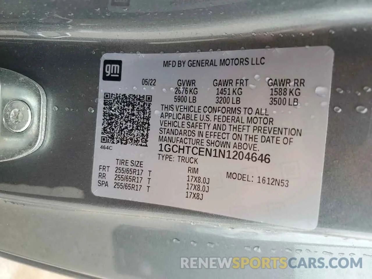 14 Photograph of a damaged car 1GCHTCEN1N1204646 CHEVROLET COLORADO 2022