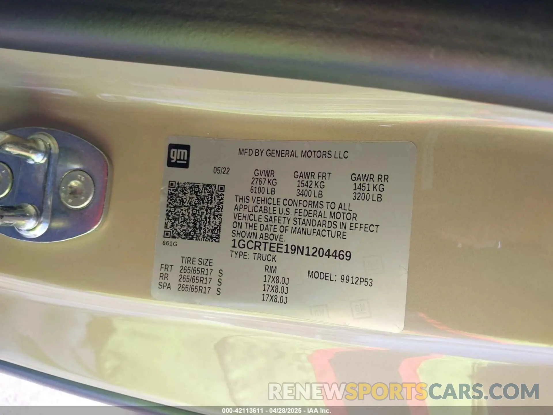 9 Photograph of a damaged car 1GCRTEE19N1204469 CHEVROLET COLORADO 2022