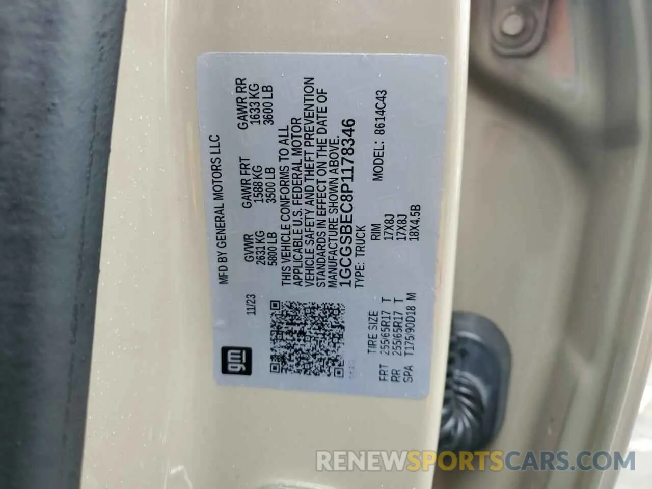12 Photograph of a damaged car 1GCGSBEC8P1178346 CHEVROLET COLORADO 2023