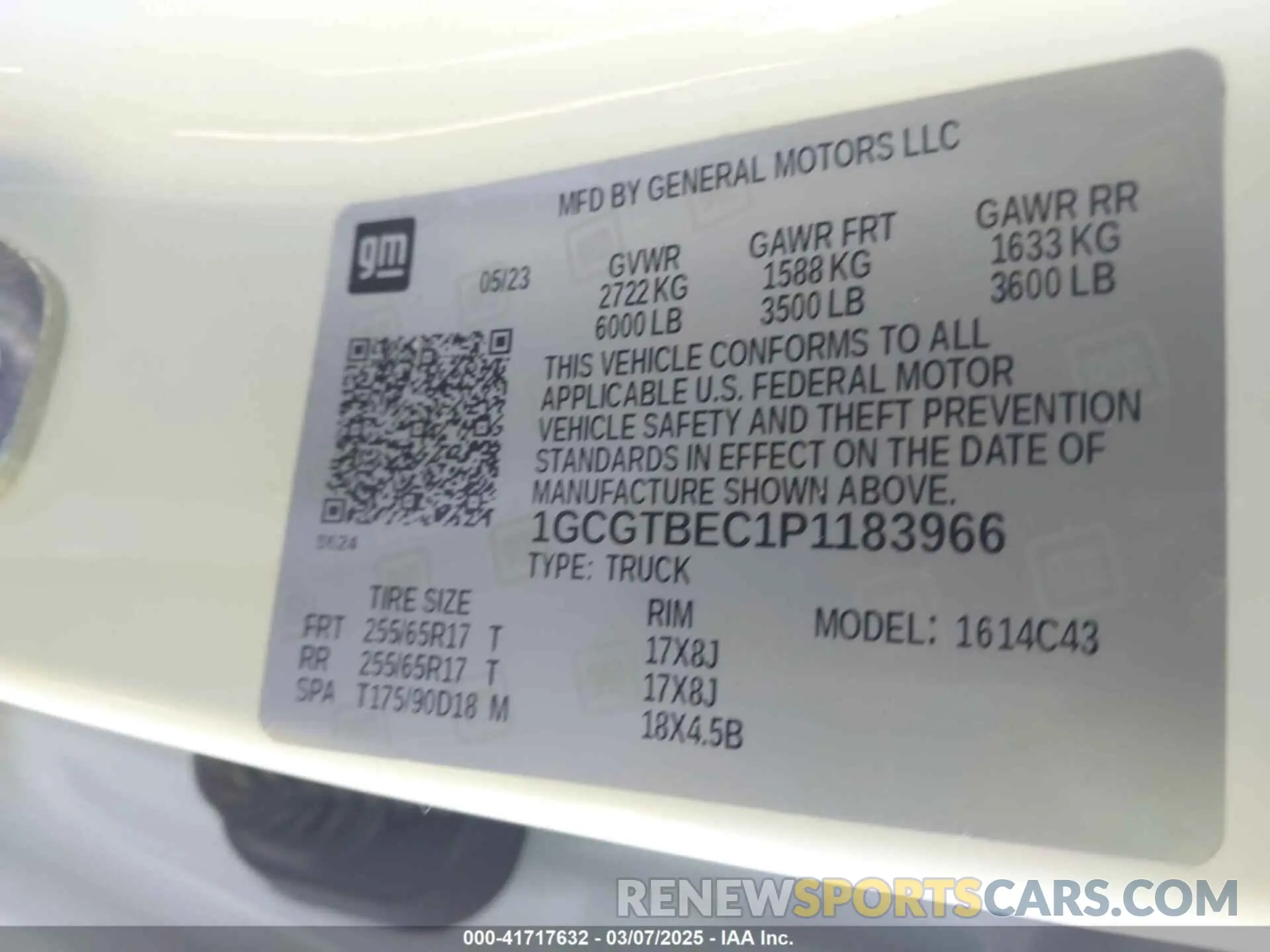 9 Photograph of a damaged car 1GCGTBEC1P1183966 CHEVROLET COLORADO 2023